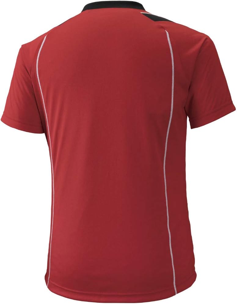 Волейбольная игровая футболка Mizuno, с коротким рукавом, для тренировок, клубных мероприятий, унисекс, детская, черный/красный — фото 3