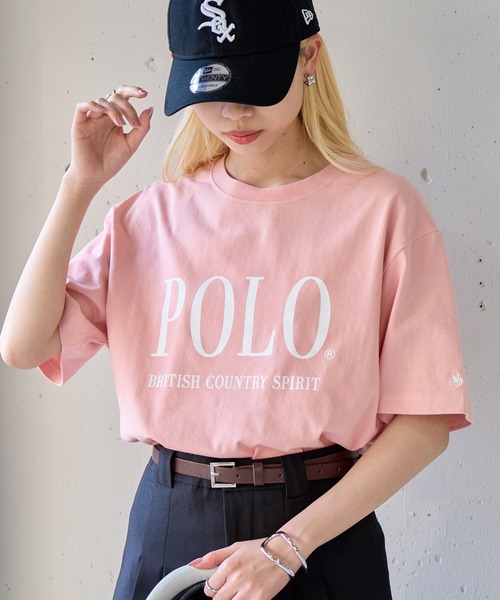 

POLO BCS Футболка поло с принтом и вышивкой, BCS, розовый