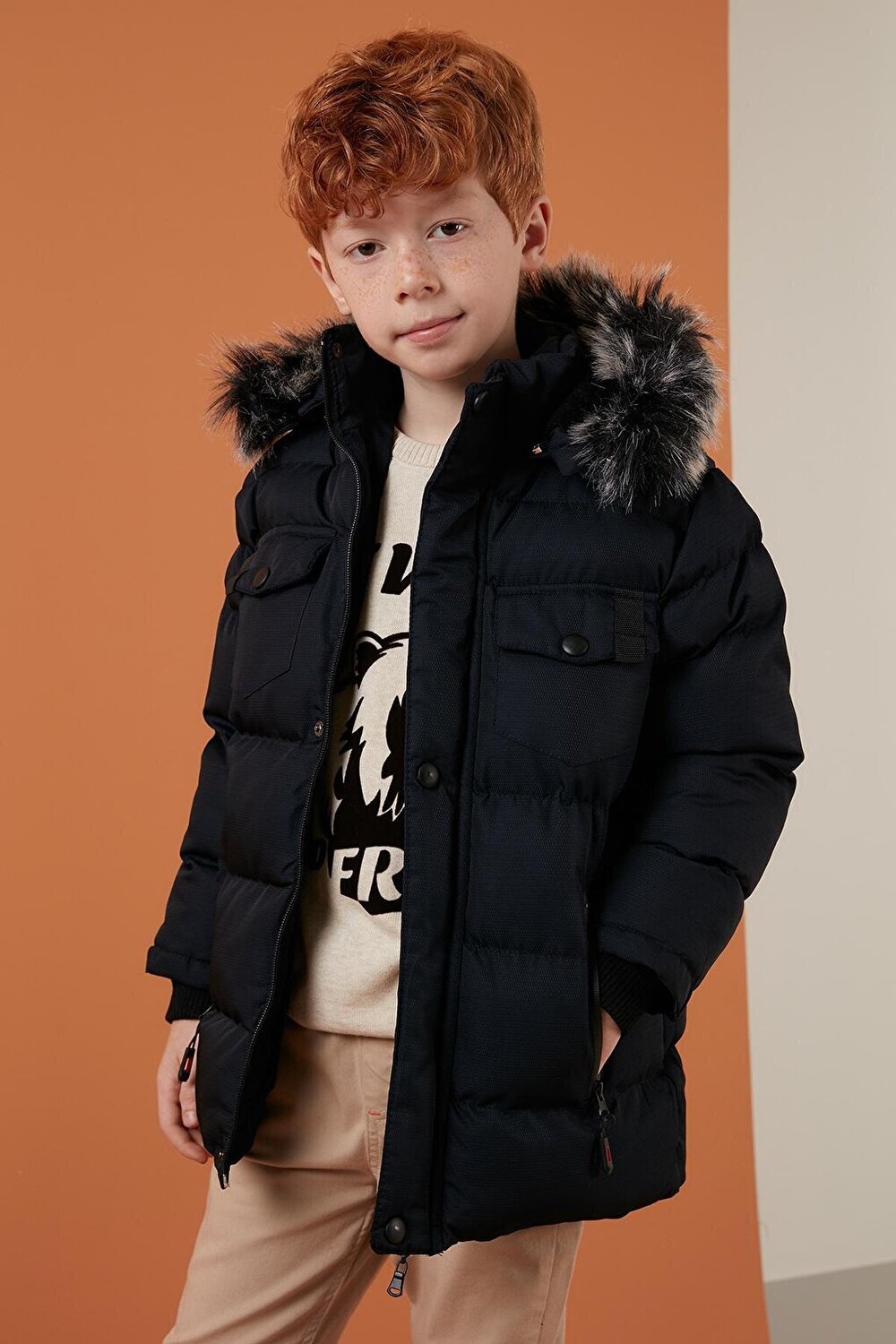 

Водонепроницаемая куртка-пуховик со съемным капюшоном и плюшевой подкладкой 5760023 Lela, темно-синий