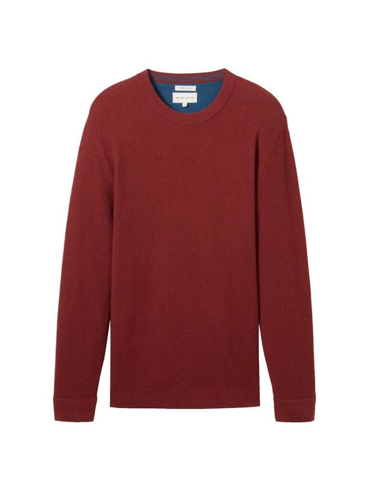 

Пуловер Tom Tailor, цвет burgundy dark red melange