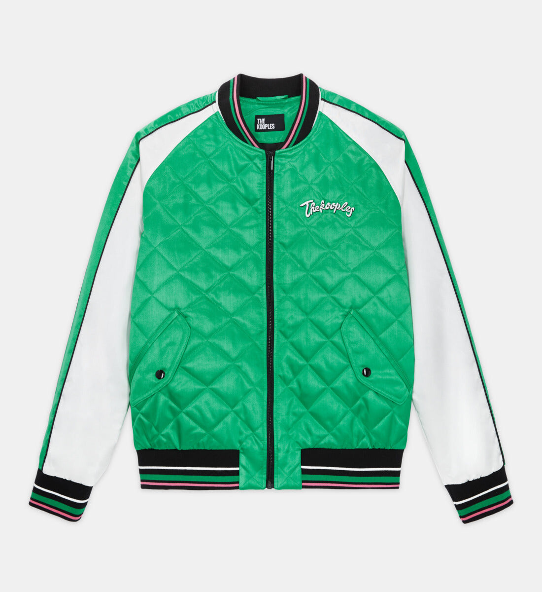 

Двухцветный атласный жакет Тедди с вышивкой THE KOOPLES, цвет Green-White