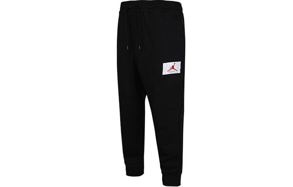 Спортивные штаны Air Jordan Flight Fleece logo Athleisure Casual Sports Long Pants Black, черный — фото 2