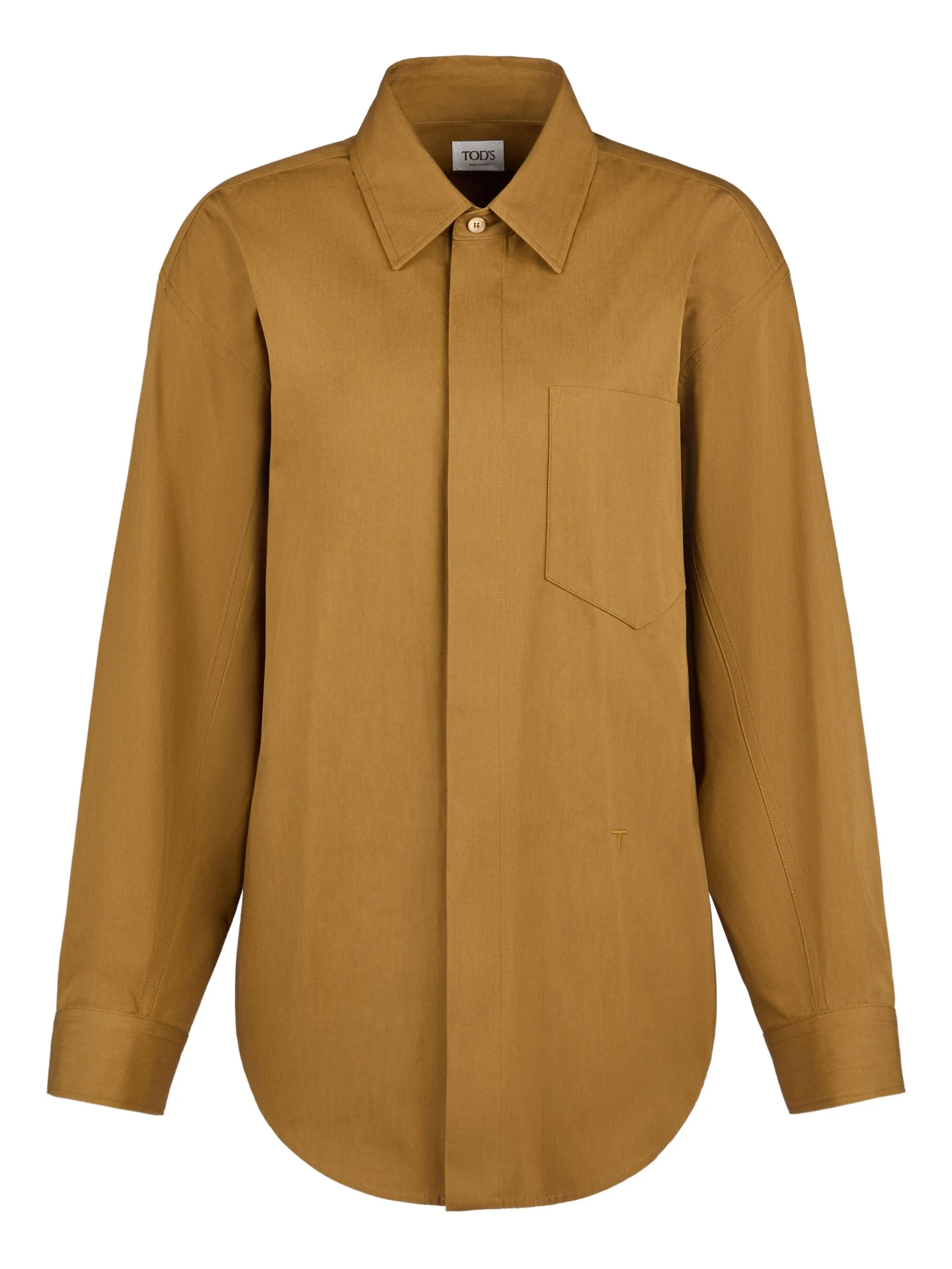 

Длинная рубашка с накладным карманом и поясом Tod'S, желтый