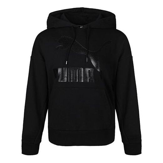 

Толстовка classics logo hoodie 'black' Puma, черный