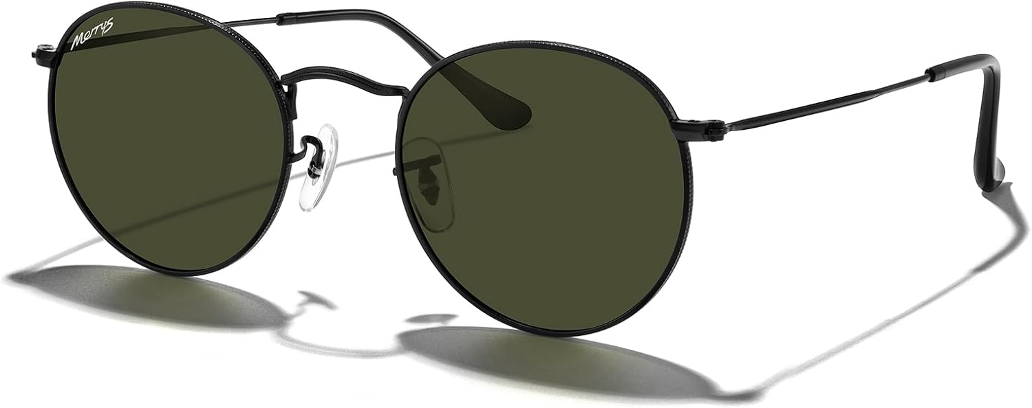 

Модные круглые металлические поляризованные солнцезащитные очки MERRY для женщин и мужчин в стиле ретро, ​​классика и винтаж, модель S6447 MERRY'S, Black Frame/G15 Lens