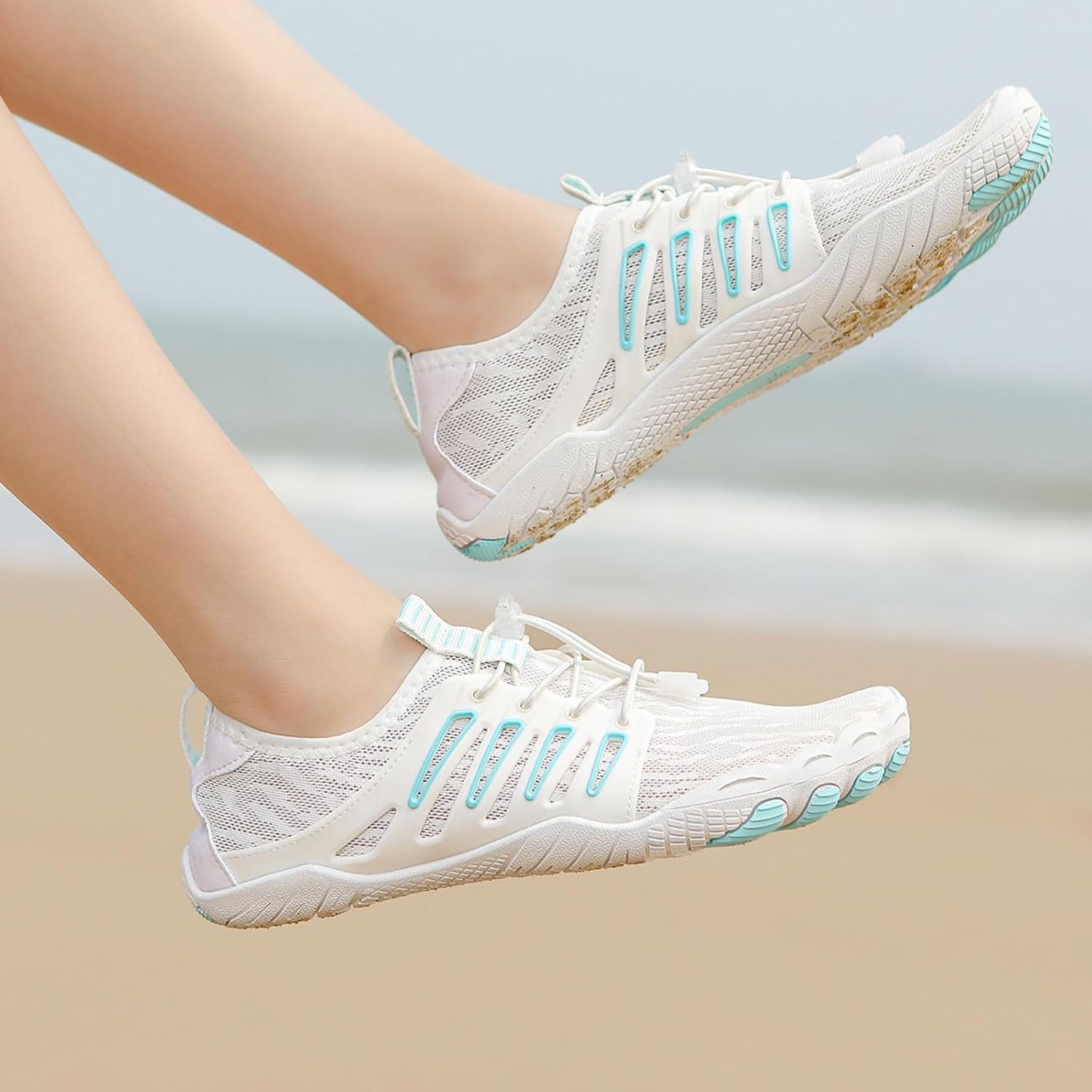 Горные ботинки Barefoot для женщин и мужчин, обувь минималистичная с широкой носовой частью, походные кроссовки, спортивные кроссовки для женщин Generic, светло-голубой — фото 3