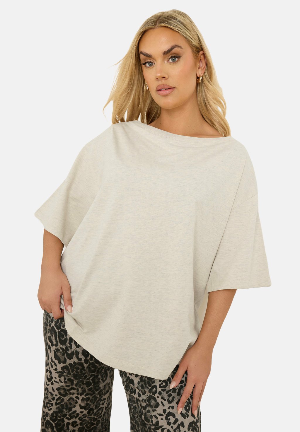 

Базовая футболка BOAT NECK Yours Clothing, светло-серый