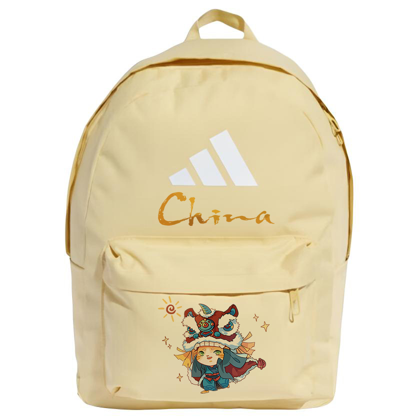 

Adidas Полиэстеровый рюкзак с тиснёным узором большой унисекс жёлтый, Lion Dance Kitten