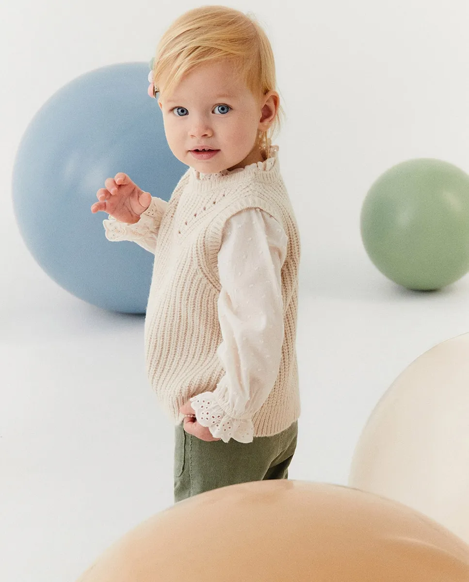 

Комбинированный трикотажный жилет Sfera, белый