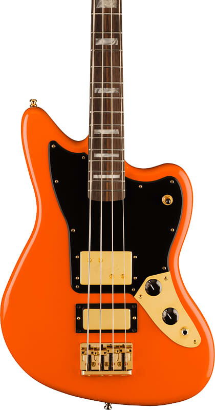 

Басс гитара Fender Limited Edition Mike Kerr Jaguar Bass, Tiger's Blood Orange w/ Gig Bag