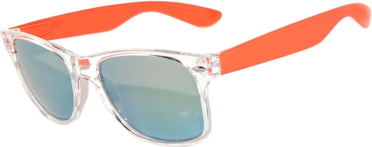 

Винтажные двухцветные солнцезащитные очки OWL с дымчатыми и зеркальными линзами — квадратные, в стиле ретро, ​​подходят для женщин и мужчин, защита от УФ-излучения UV 400, Mirror - Transparent/Orange