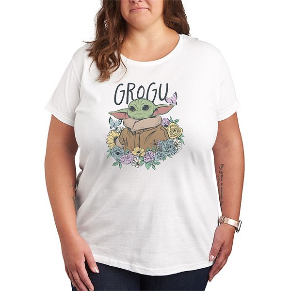 

Футболка Plus size The Mandalorian Grogu с цветочным принтом Star Wars, White, Белый, Футболка Plus size The Mandalorian Grogu с цветочным принтом Star Wars, White