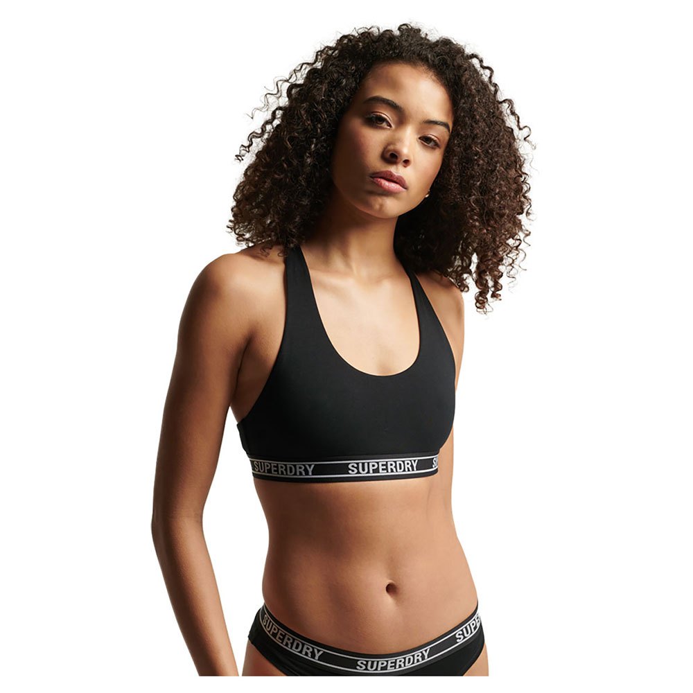 

Бралетт Superdry Multi Logo Crop, черный