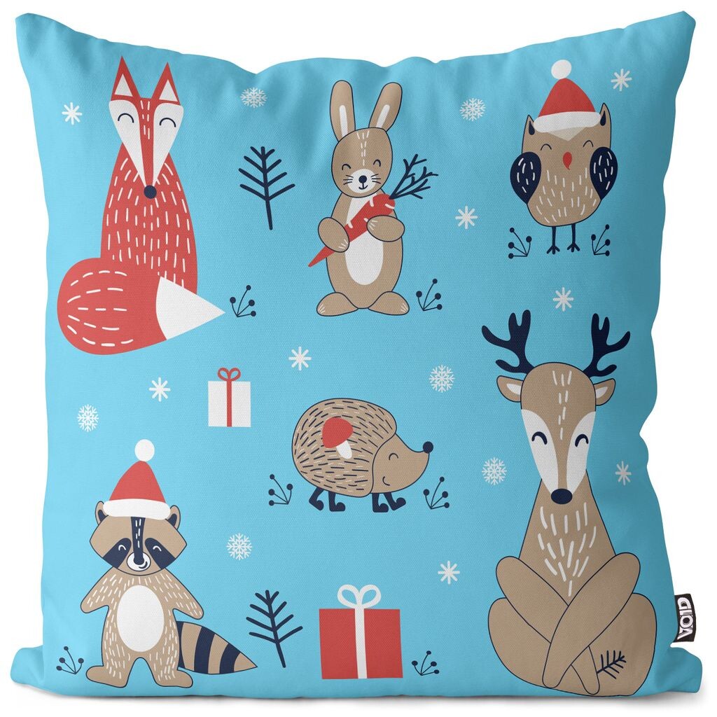 

VOID Рождественские животные Детский чехол на подушку Полиэстер Водонепроницаемая подушка для улицы и дома Размер: 80 x 80 см