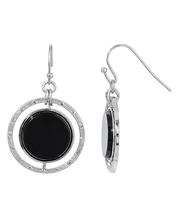 

Круглые серьги-капли 2028, black