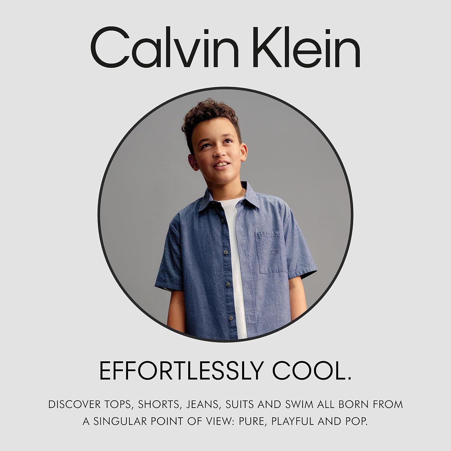 Calvin Klein Boys' Loose Modern Pull-on Twill Short, застежка на шнурок, Hemisphere Blue — фото 3