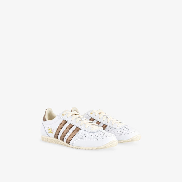 Кроссовки кожаные Adidas Japan, белый / бронзовый — фото 3