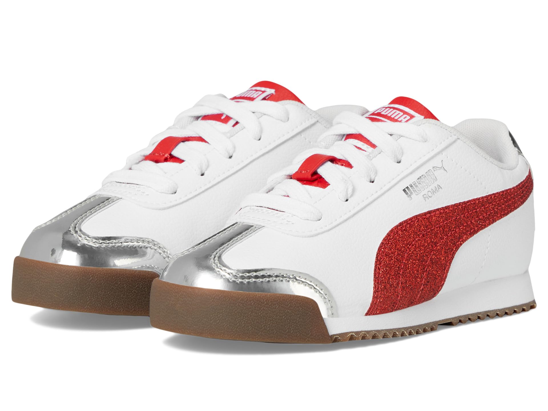 

Кроссовки PUMA Kids Roma, Puma White/For All Time Red/Puma Silver