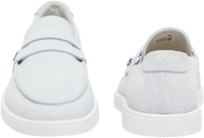 Мужские слипоны Lacoste Cochet из замши, белый/голубой/светло-голубой — фото 2