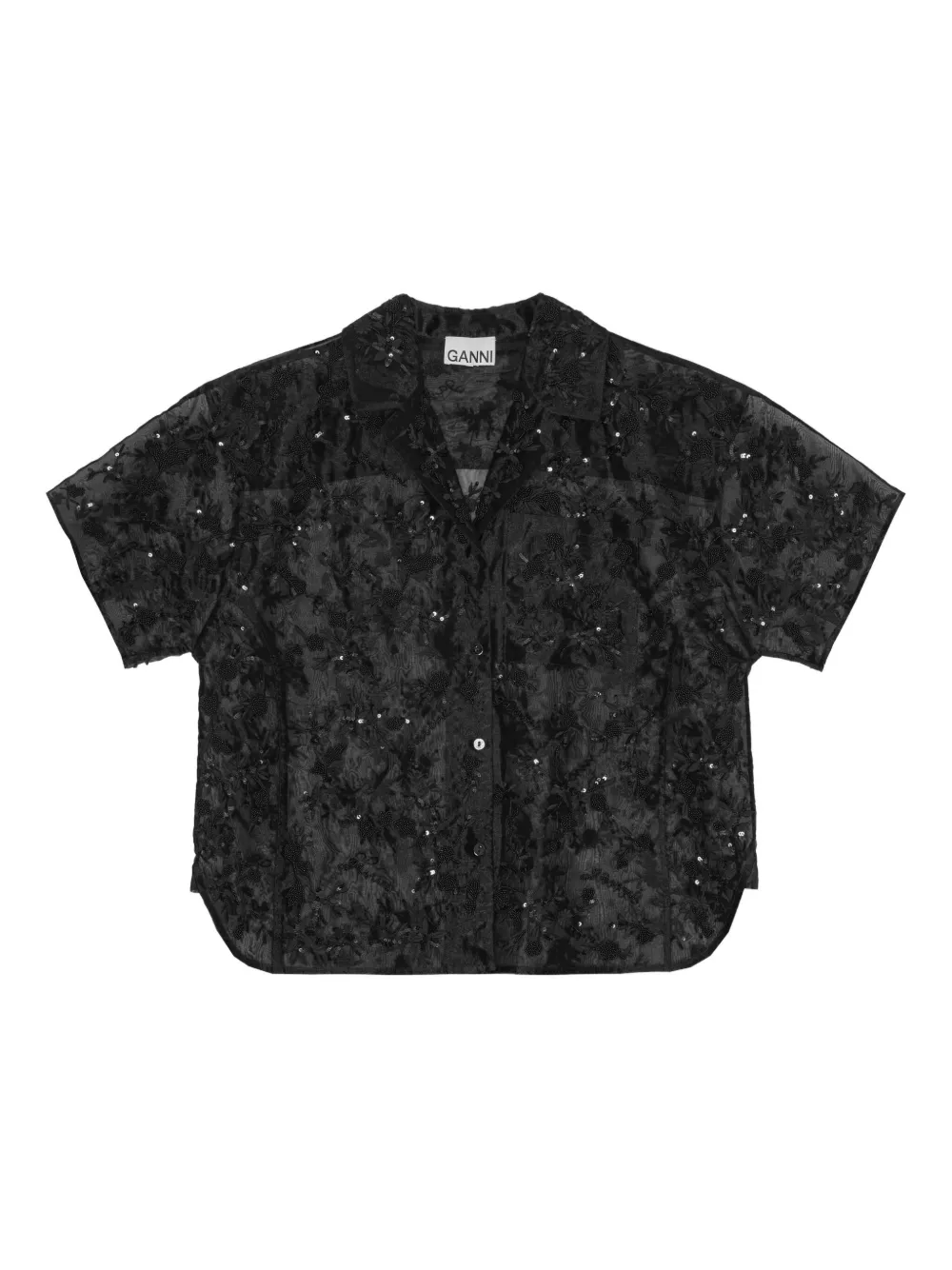 

Рубашка с пайетками GANNI, черный