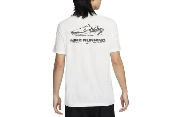 Футболка track club dri fit running t shirt asia sizing Nike, белый — фото 2