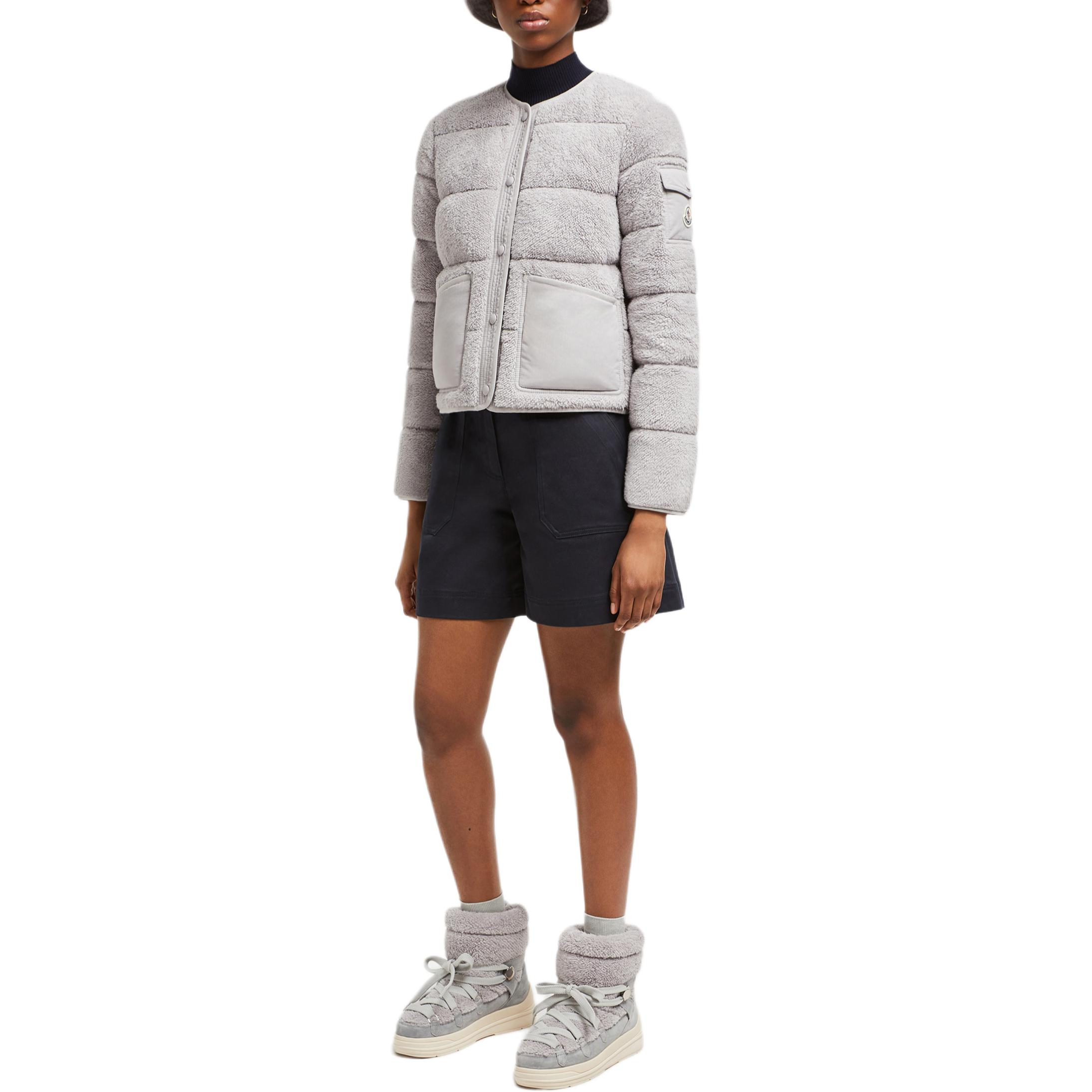 Серая женская пуховая куртка Moncler, серый — фото 4