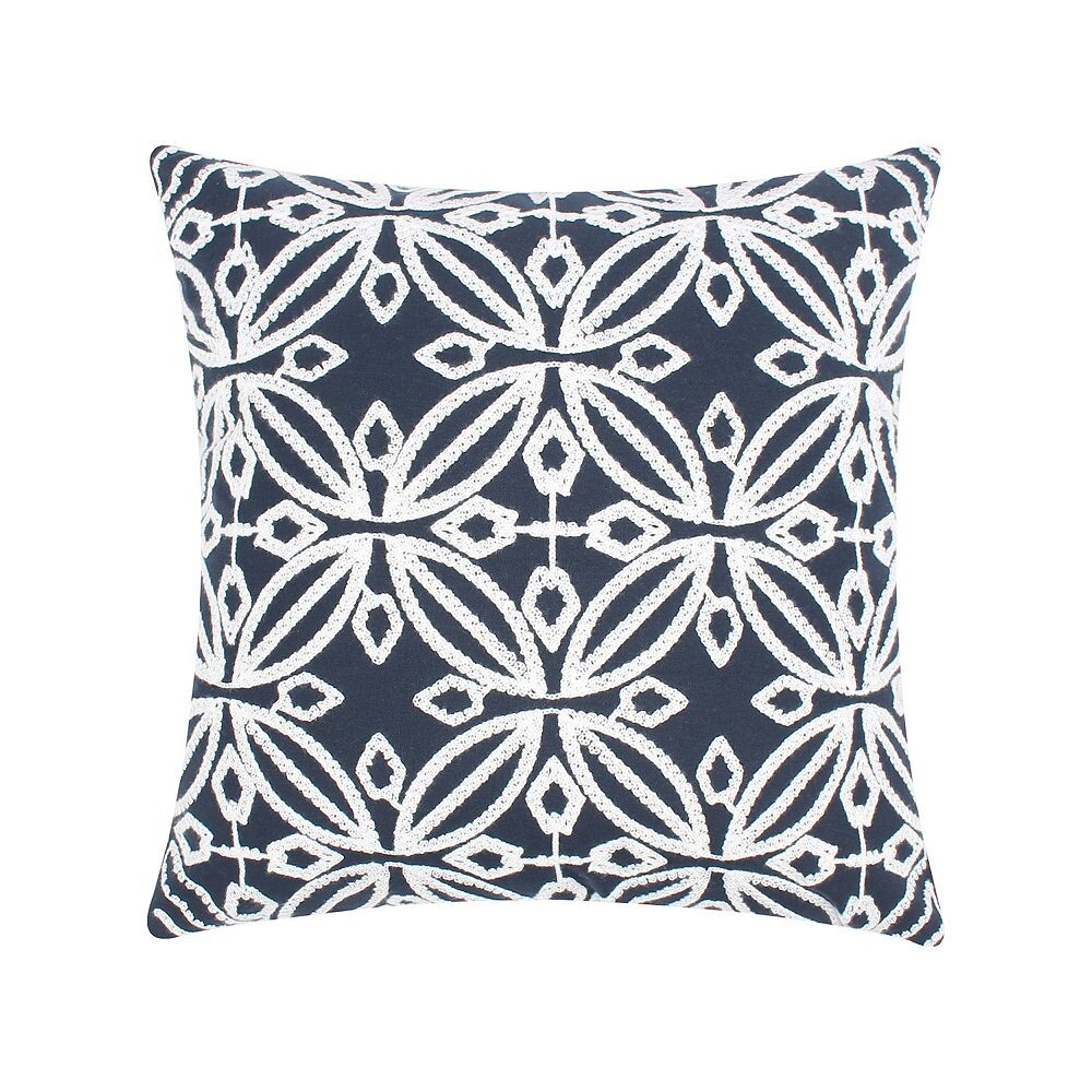 

Подушка Levtex Home Magnolia темно-синяя с вышивкой, синий