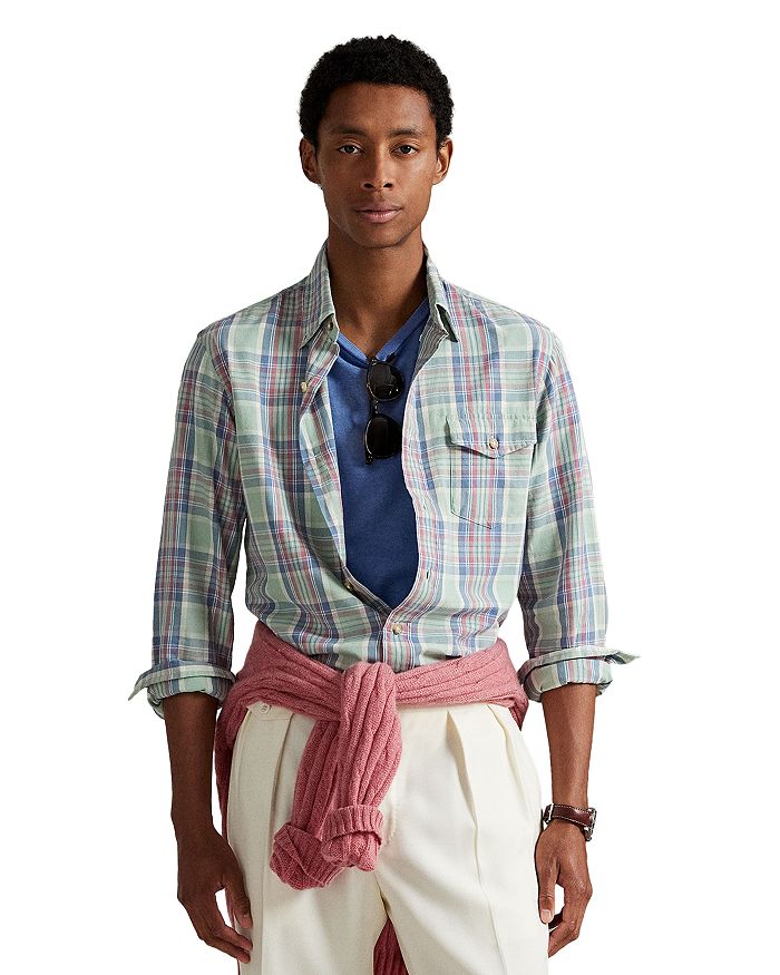 

Классическая клетчатая рубашка из твила Polo Ralph Lauren, мультиколор