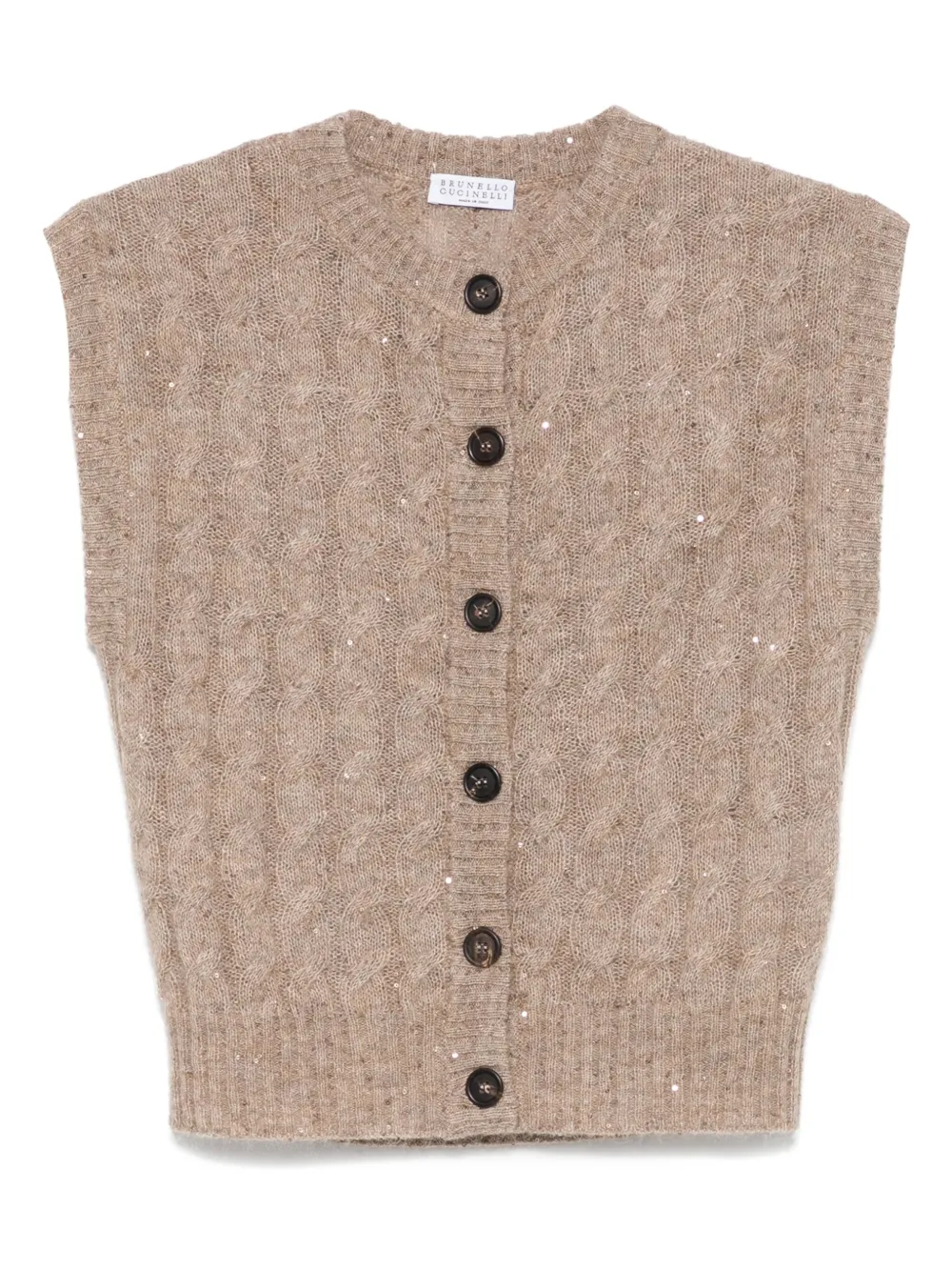 

Трикотажный топ Brunello Cucinelli, коричневый