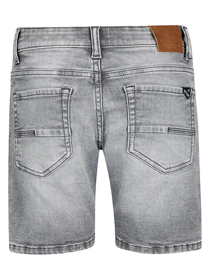 Шорты джинсовые Regular Waist Retour, серый — фото 2