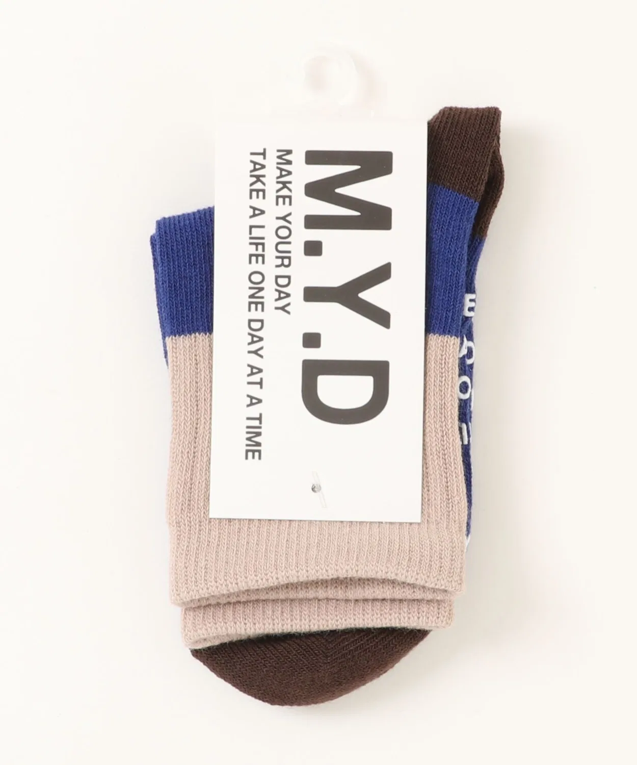 Носки двухцветные MYD хлопковые набор 13-15 см синие — фото 4