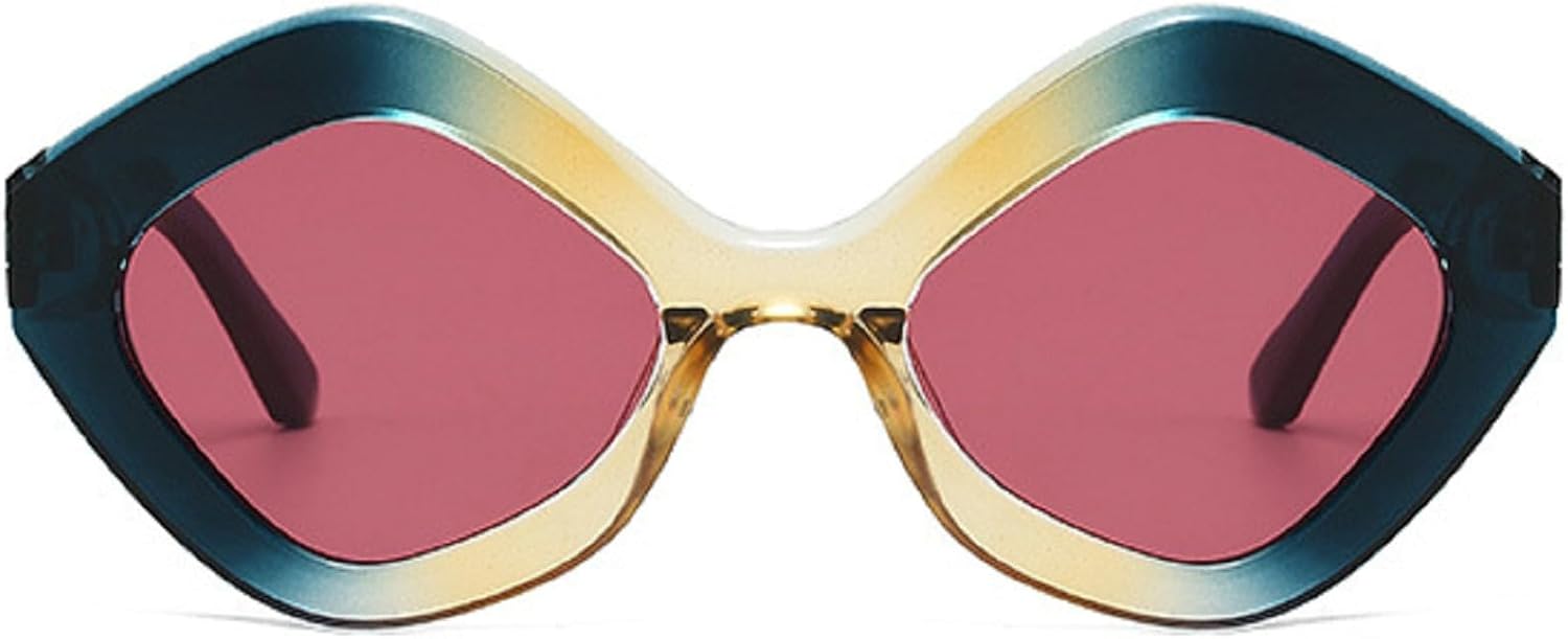 

Винтажные солнцезащитные очки «кошачий глаз» для женщин и мужчин, 2025 год, дизайнерские модные солнцезащитные очки-маски, женские тренды, солнцезащитные очки для улицы, защита от УФ-излучения UV400 mincl, Blue Yellow Red