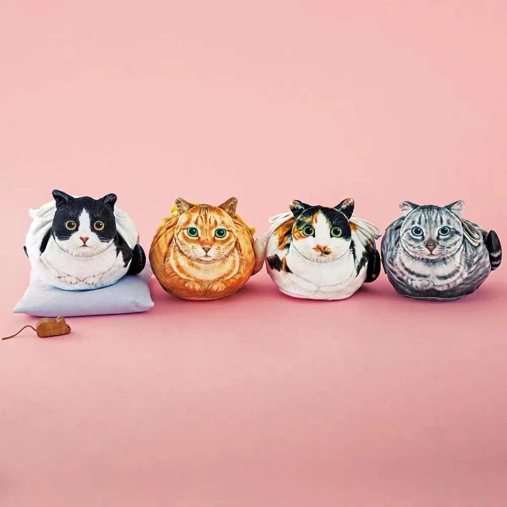 Косметичка в виде кошки Nqsajhbe серая — фото 2