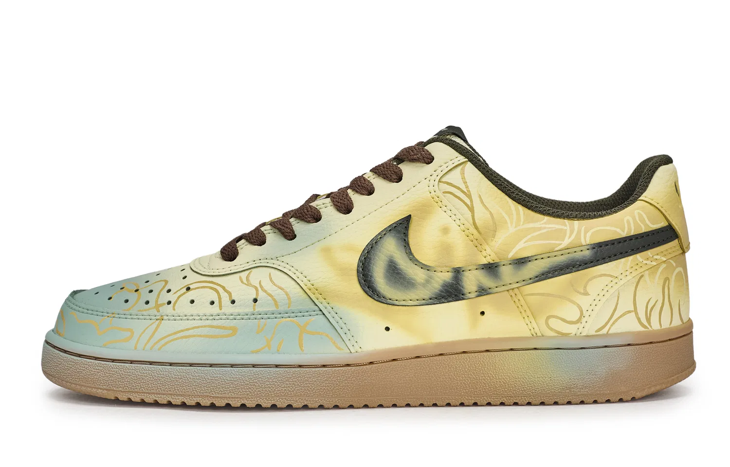 Кроссовки низкие Nike Court Vision LO Beige Green Brown — фото 3