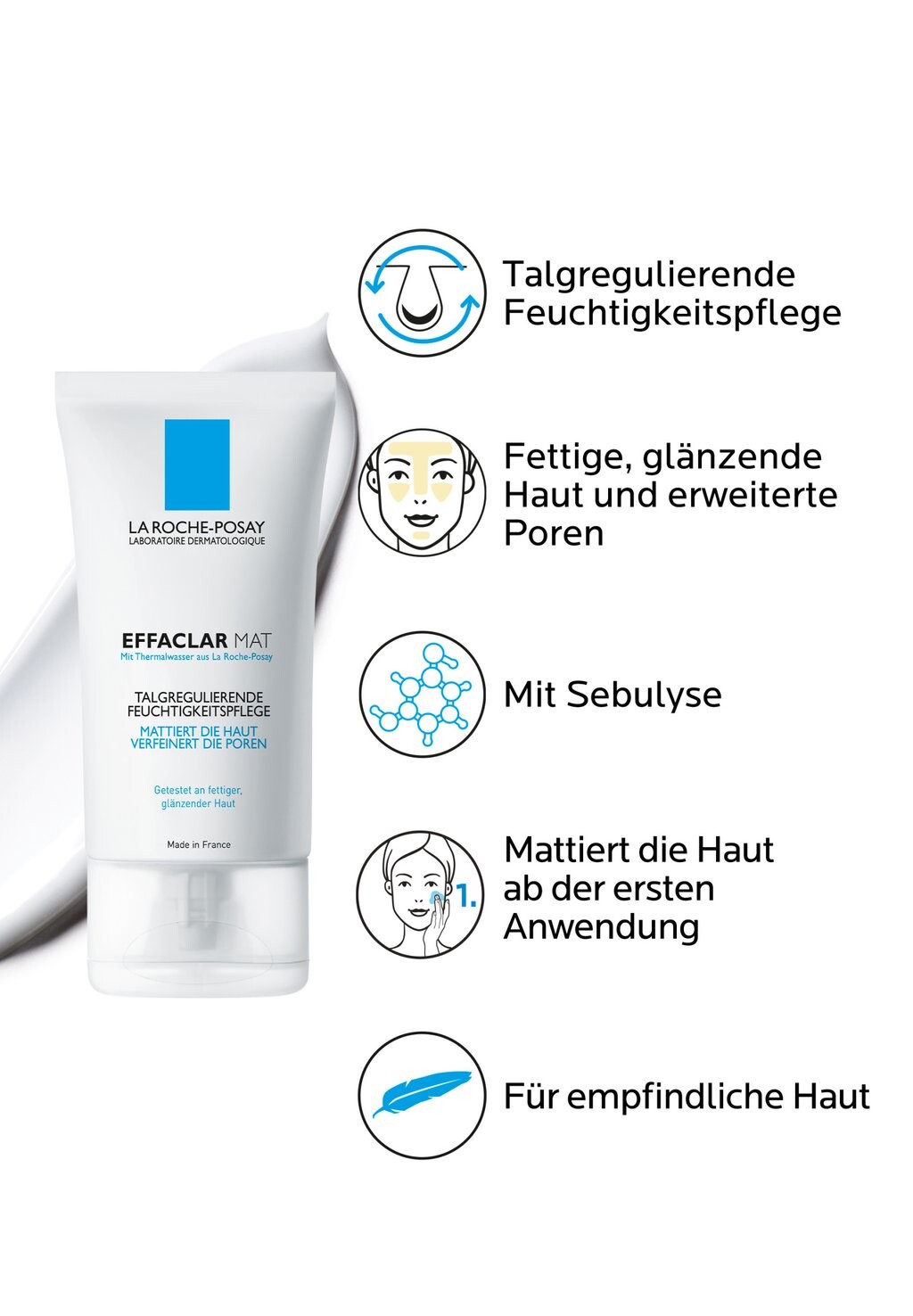 Крем для лица La Roche-Posay — GESICHTSCREME EFFACLAR MAT MATTIERENDE, TALGR, цвет nicht definiert — фото 3