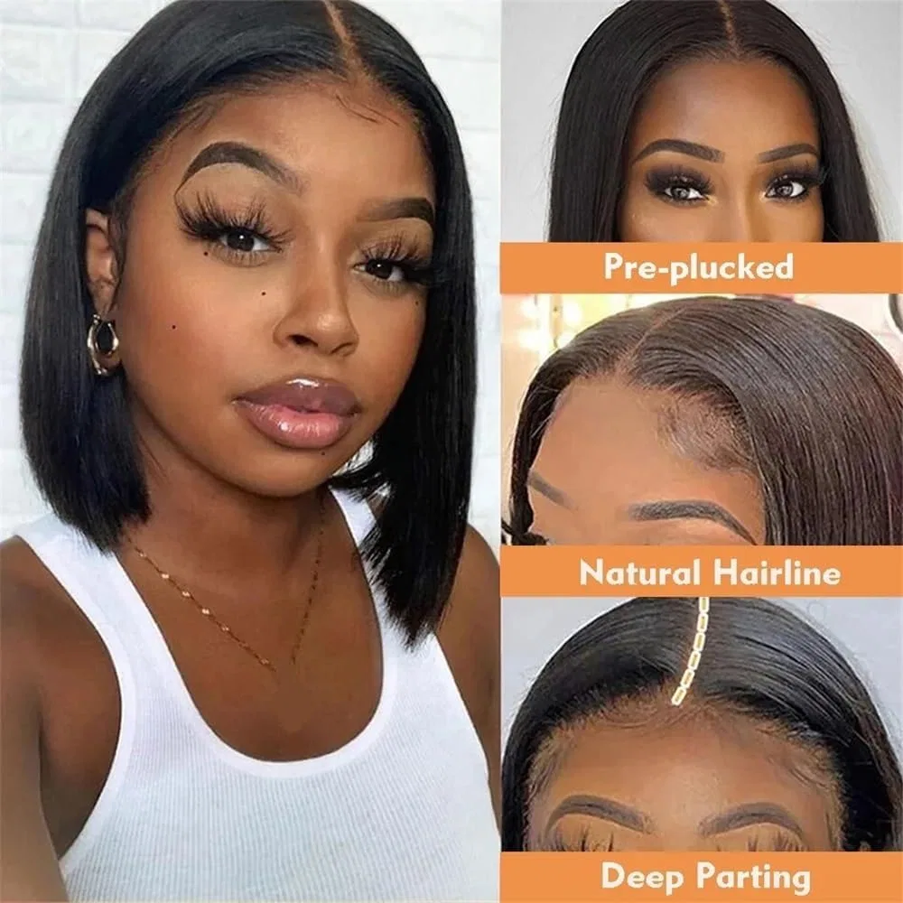 Парик с кружевным фронтом, короткий боб, Brazilian Hair, 14 дюймов, InnoVate9 — фото 4