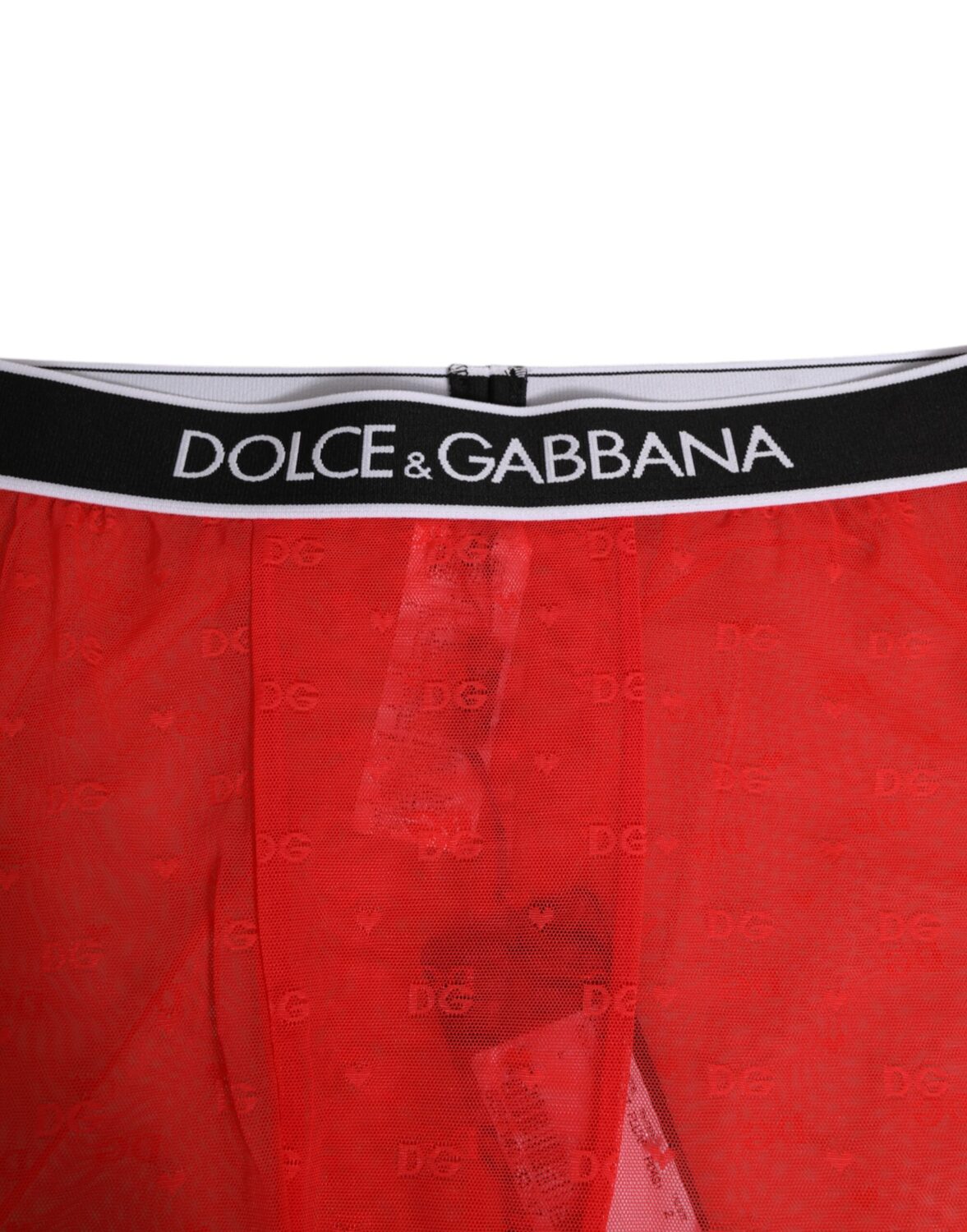 Нижнее белье с красным логотипом и кружевом Dolce & Gabbana, красный — фото 3