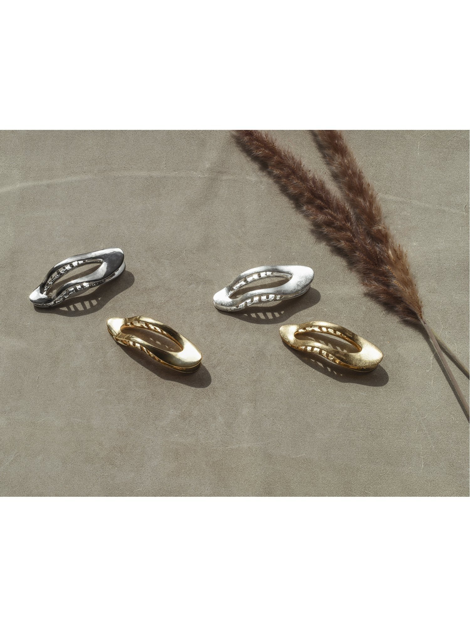 Заколка для волос Slick Wave Line Goldy, Matte Gold — фото 2