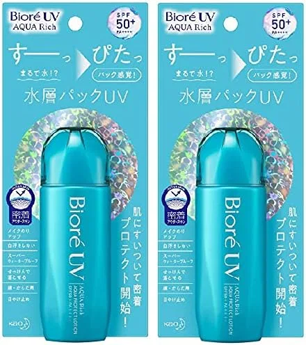 Солнцезащитный лосьон Aquarich Aqua Protect SPF50+ PA++++, 70 мл x 2, белый Biore U