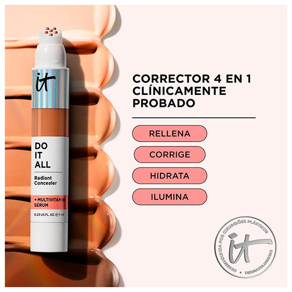 Сияющий консилер со средней и высокой степенью покрытия IT COSMETICS Concealers Do-It-All, TAN RICH WARM 420 — фото 3