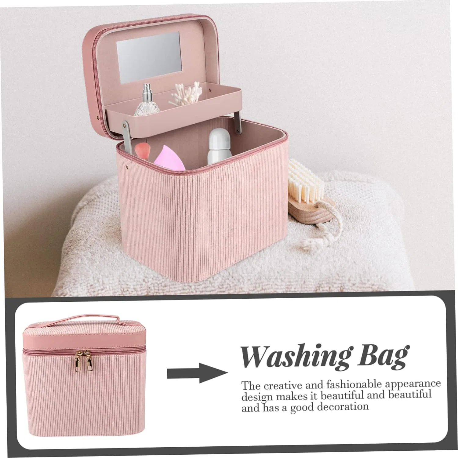 Косметичка FOYTOKI большая розовая — фото 4