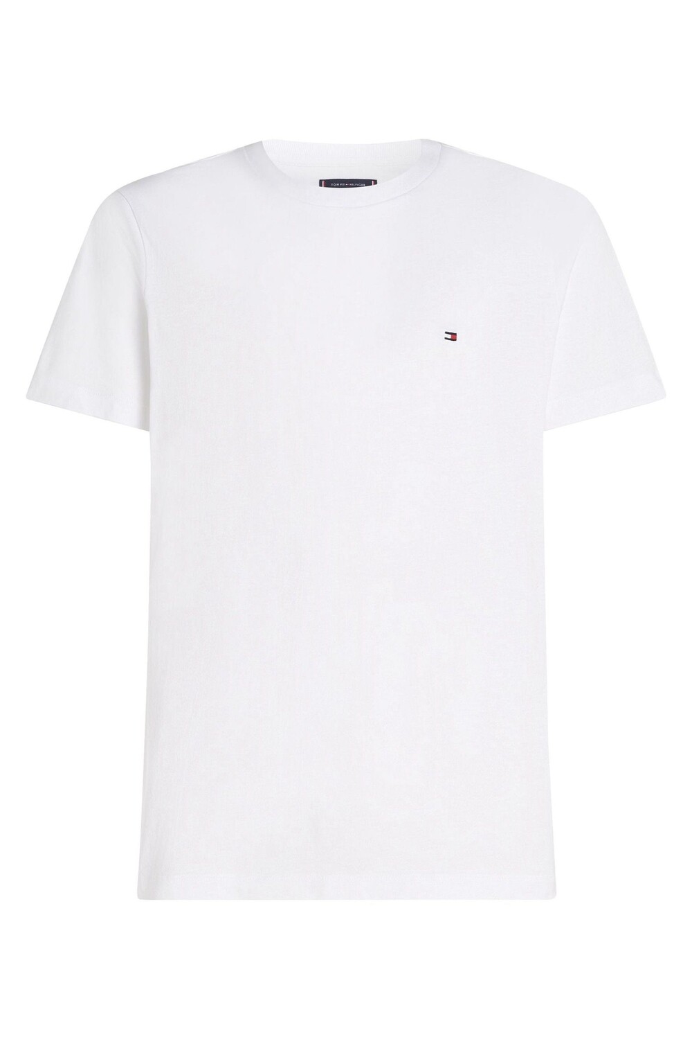 Обычная однотонная футболка стандартного кроя Tommy Hilfiger, белый — фото 4