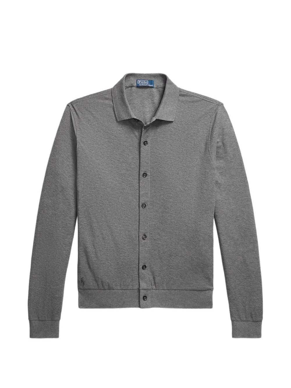 

Пуловер с воротником и текстурой «соты» Polo Ralph Lauren, серый