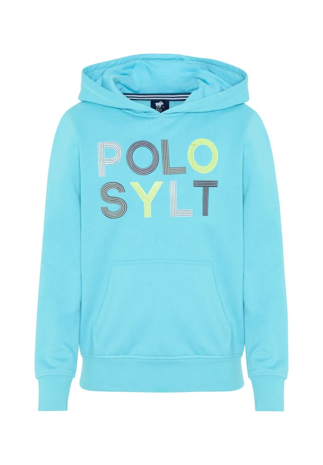 

Толстовка с капюшоном и узорчатой этикеткой Polo Sylt, голубой