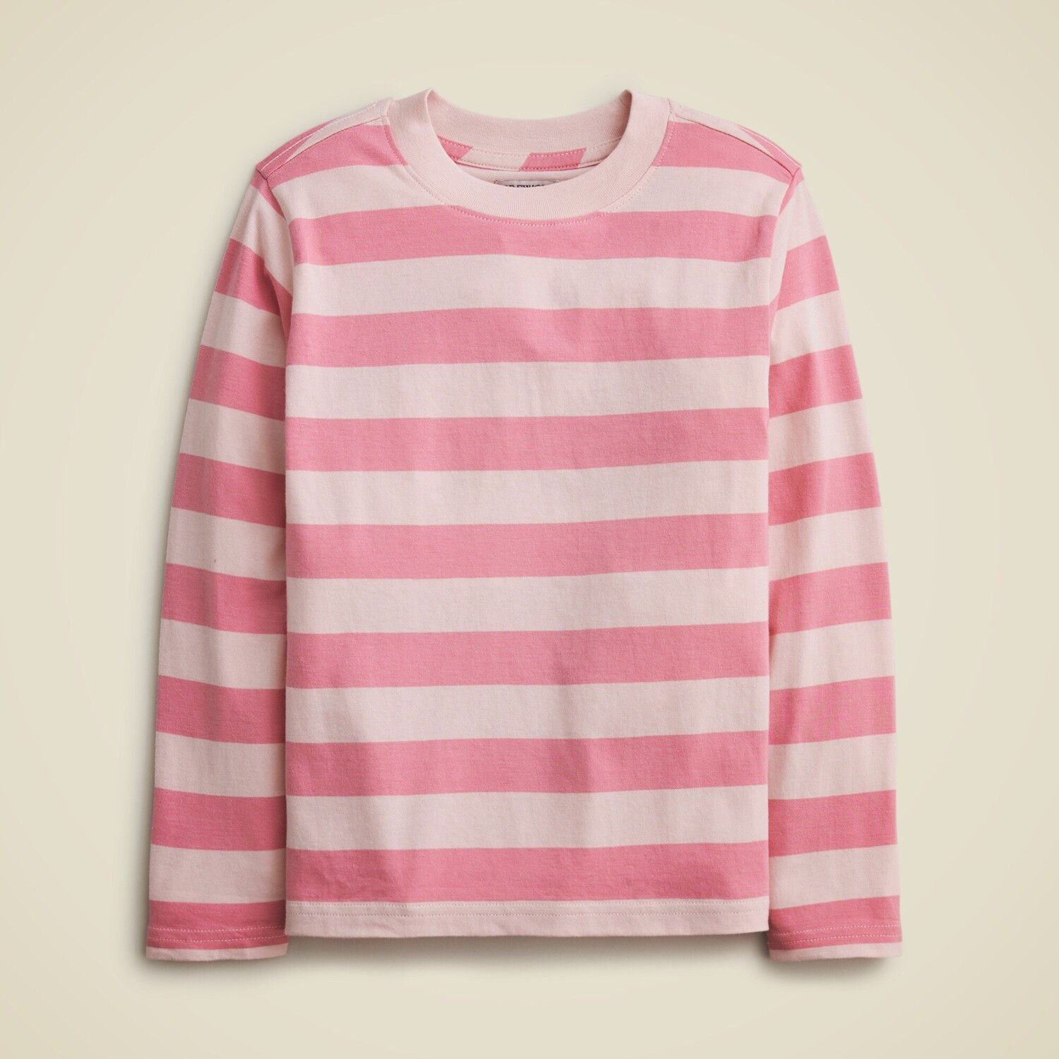 

Детская футболка с длинными рукавами в полоску из разношенного трикотажа J.Crew, розовый