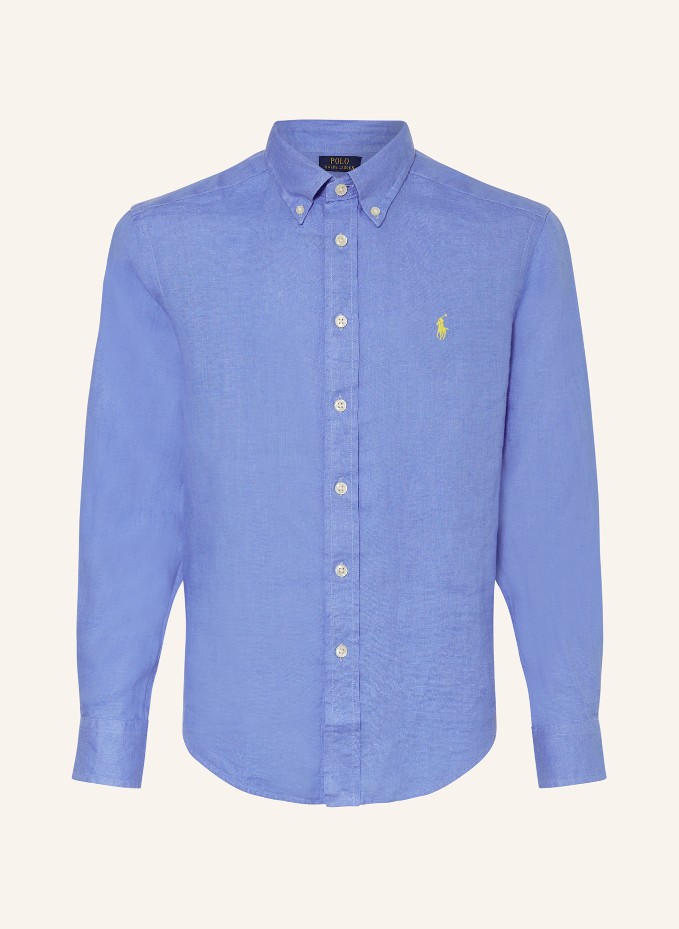 

Льняная рубашка Polo Ralph Lauren, голубой