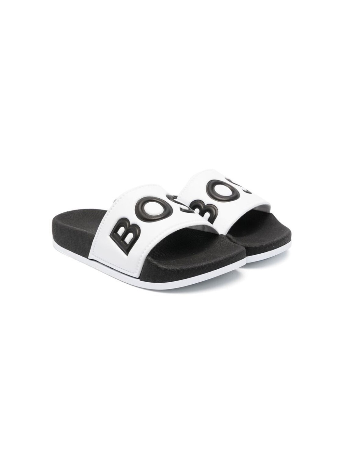 

BOSS Kidswear шлепанцы с тисненым логотипом, белый