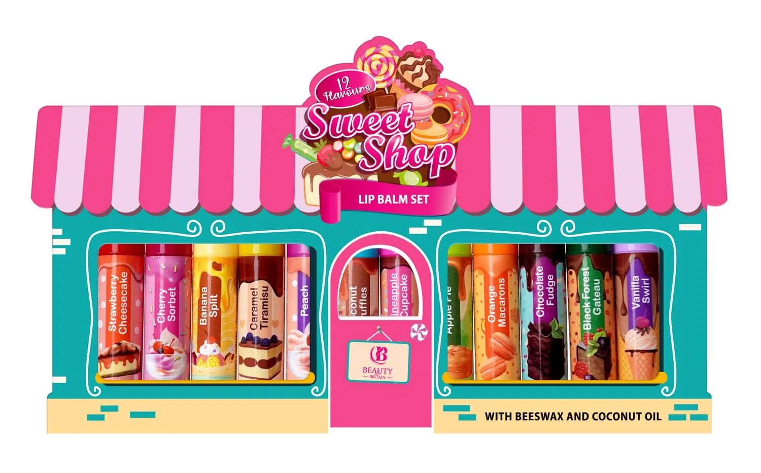 Детский набор бальзамов для губ Sweet Treats с 12 ароматами от Beauty4Britain Beauty4Britain — фото 2