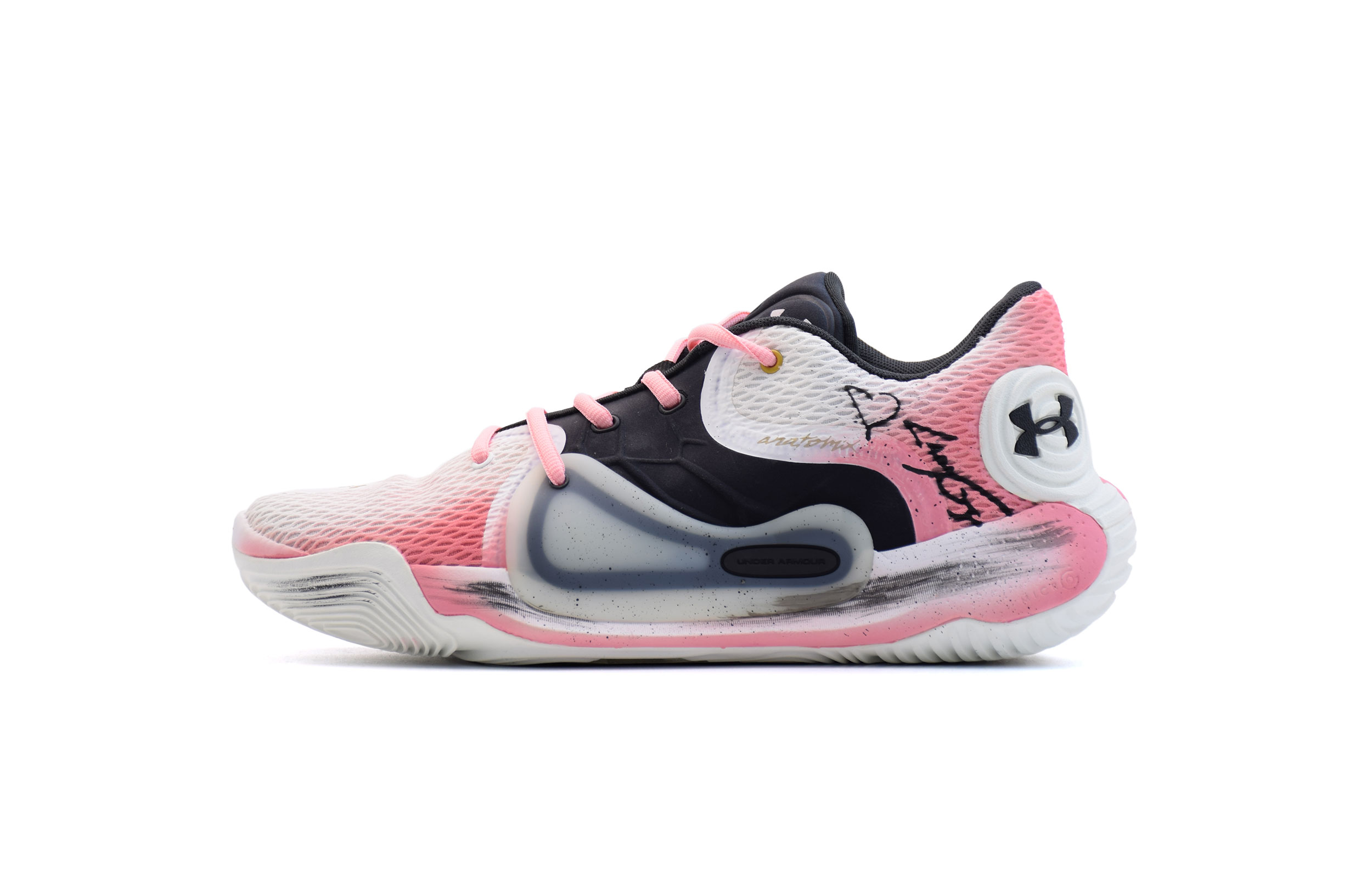 

Кроссовки Under Armour Spawn 2 Vintage Basketball Shoes Unisex Low-top Black/white/pink, черный