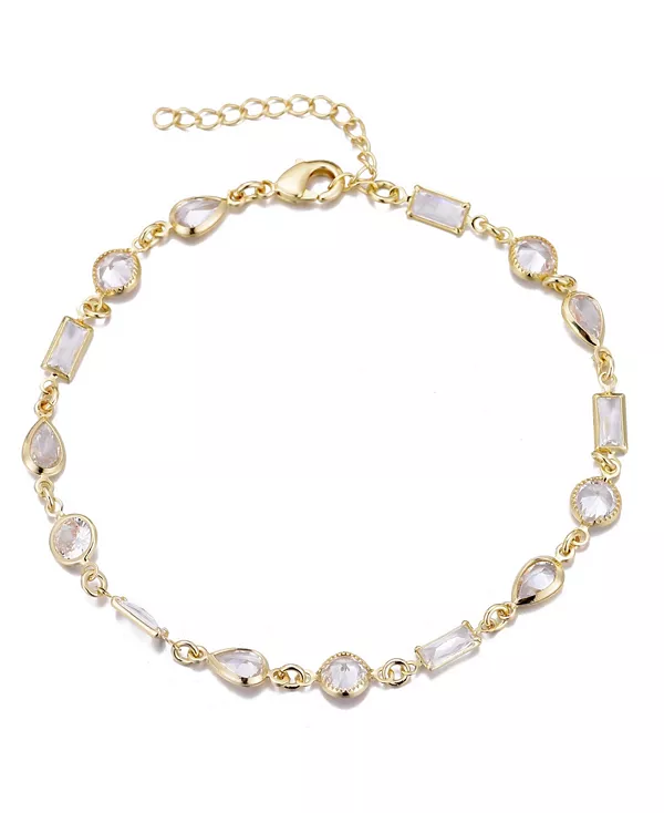 

Позолоченный браслет с кристаллами смешанной формы Adornia, gold